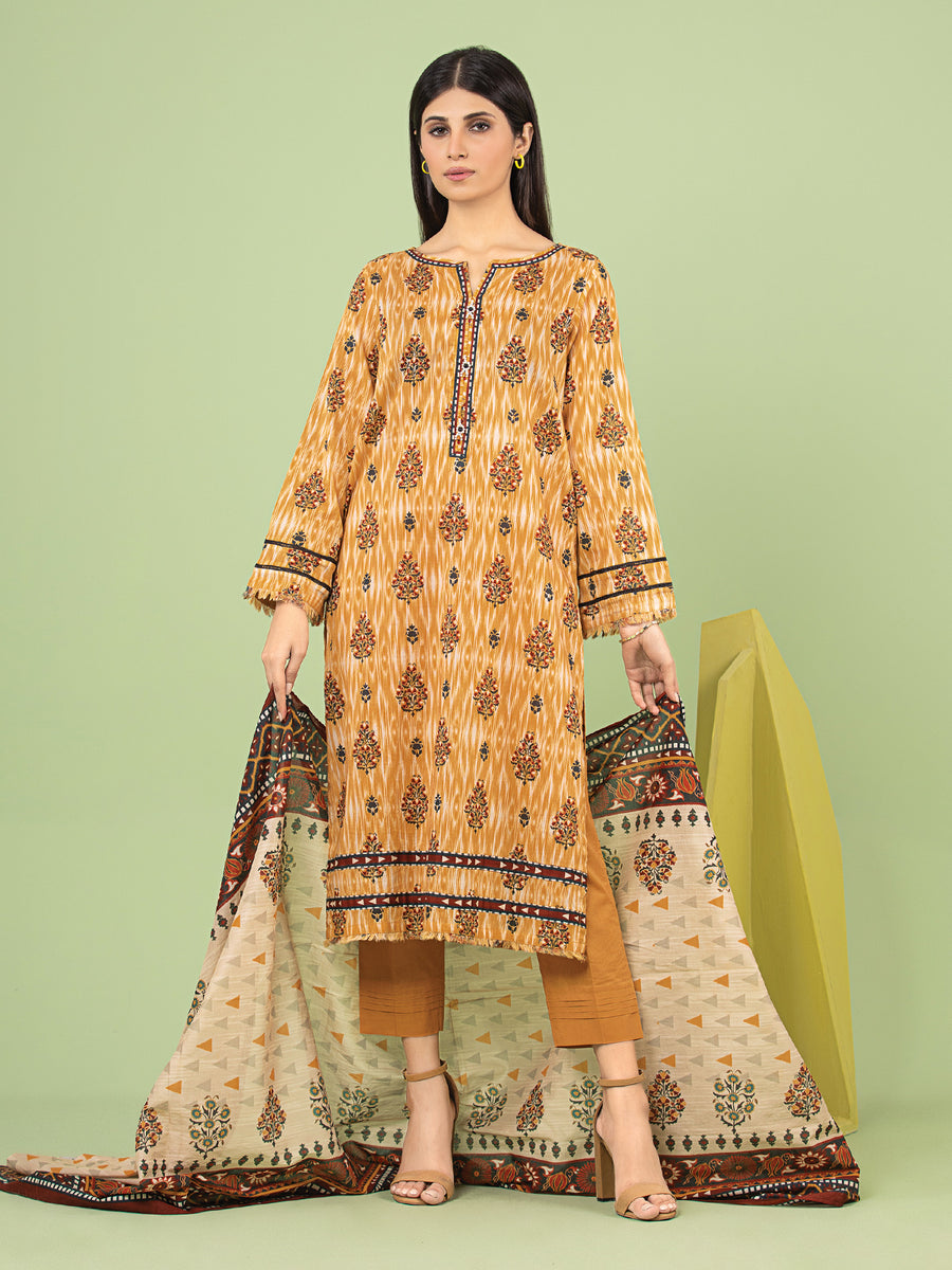 edenrobe Allure Lawn Unstitched Printed 3Pc Suit EWU23A1-26046
