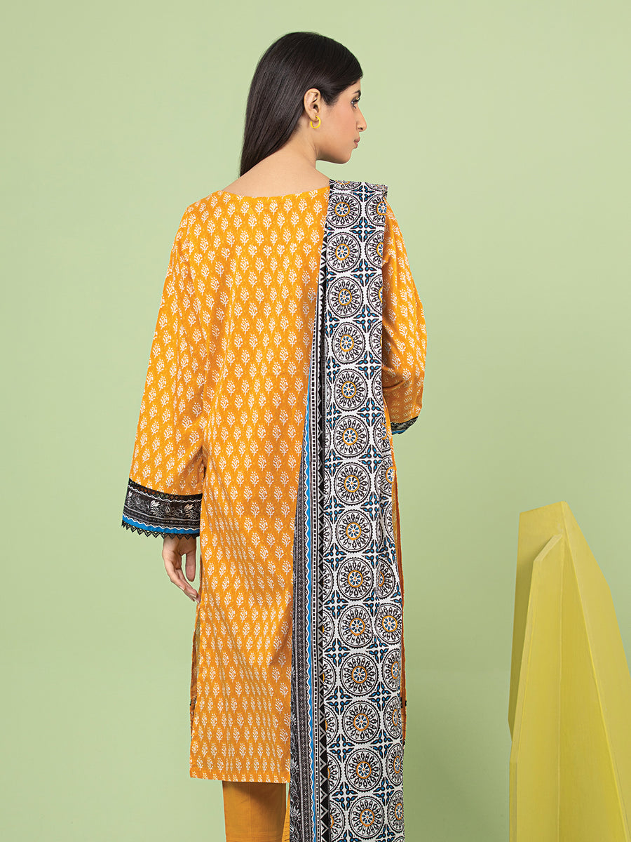 edenrobe Allure Lawn Unstitched Printed 3Pc Suit EWU23A1-26054