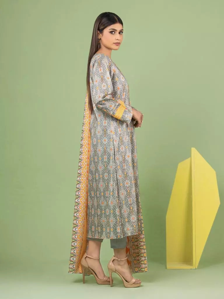 edenrobe Allure Lawn Unstitched Printed 3Pc Suit EWU23A1-26067