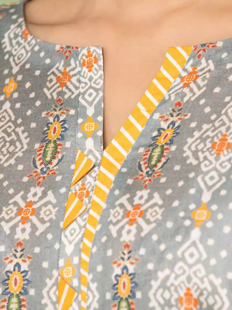 edenrobe Allure Lawn Unstitched Printed 3Pc Suit EWU23A1-26067
