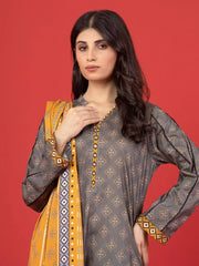 edenrobe Allure Lawn Unstitched Printed 3Pc Suit EWU23A1-26068