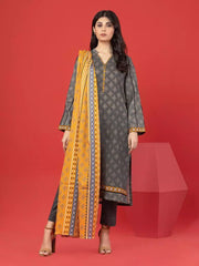 edenrobe Allure Lawn Unstitched Printed 3Pc Suit EWU23A1-26068