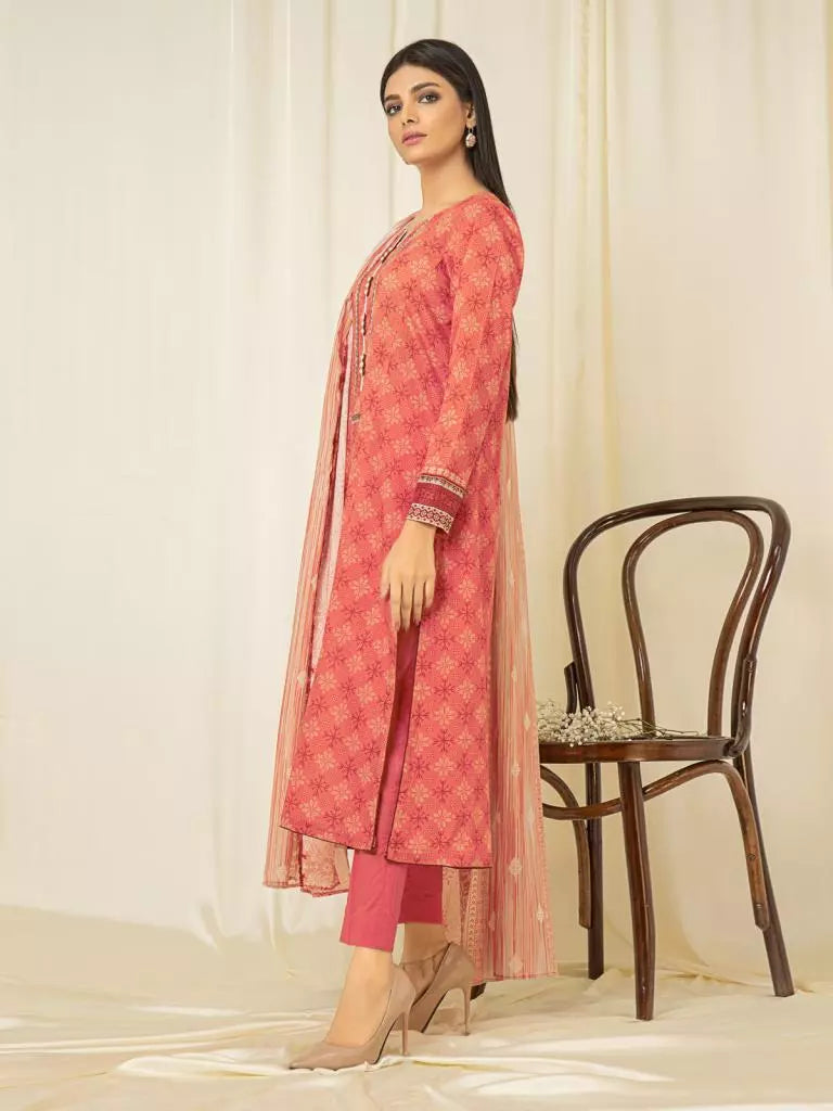 edenrobe Allure Lawn Unstitched Printed 3Pc Suit EWU23A1-26165
