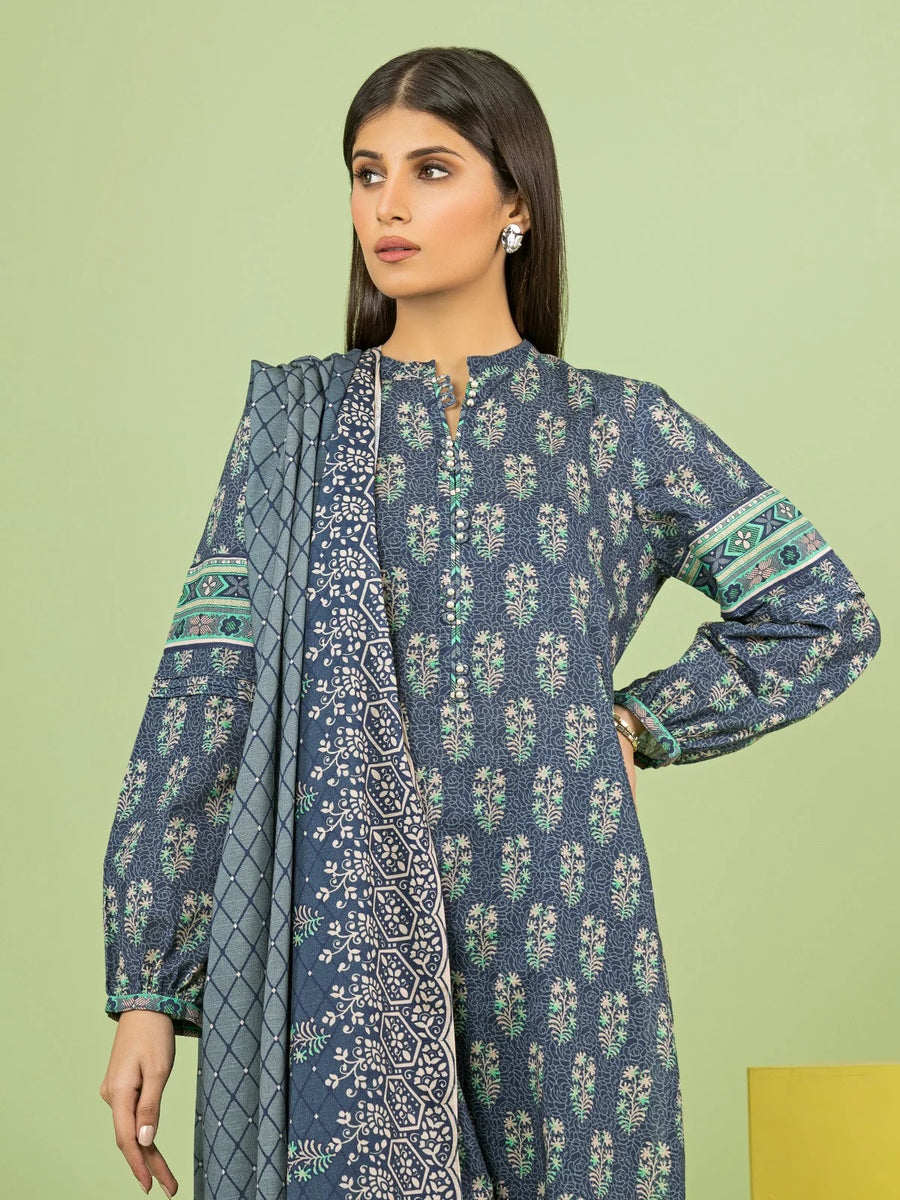 edenrobe Allure Lawn Unstitched Printed 3Pc Suit EWU23A1-26177