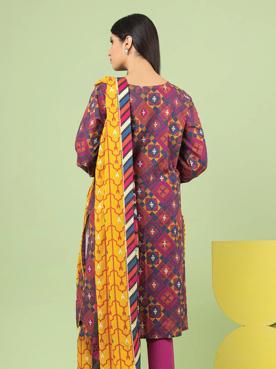 edenrobe Allure Lawn Unstitched Printed 3Pc Suit EWU23A1-26181