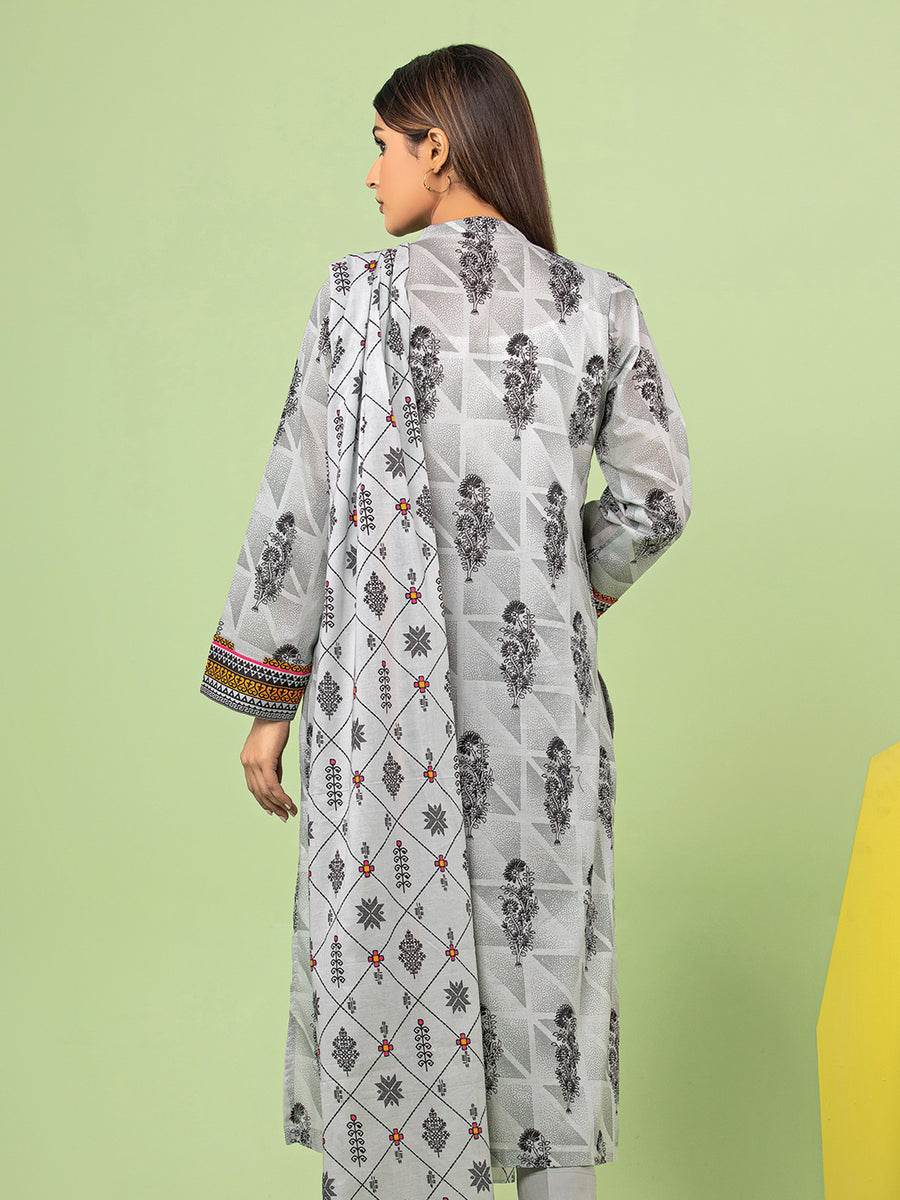 edenrobe Allure Lawn Unstitched Printed 3Pc Suit EWU23A1-26182
