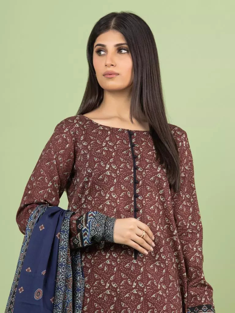 edenrobe Allure Lawn Unstitched Printed 3Pc Suit EWU23A1-26183