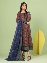 edenrobe Allure Lawn Unstitched Printed 3Pc Suit EWU23A1-26183
