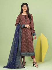 edenrobe Allure Lawn Unstitched Printed 3Pc Suit EWU23A1-26183