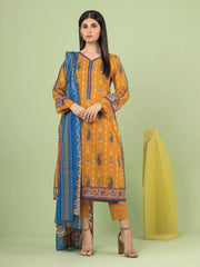 edenrobe Allure Lawn Unstitched Printed 3Pc Suit EWU23A1-26184