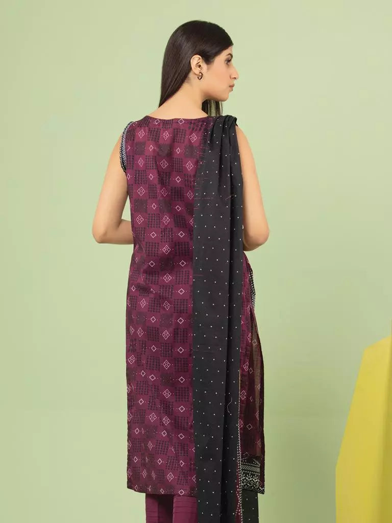 edenrobe Allure Lawn Unstitched Printed 3Pc Suit EWU23A1-26186