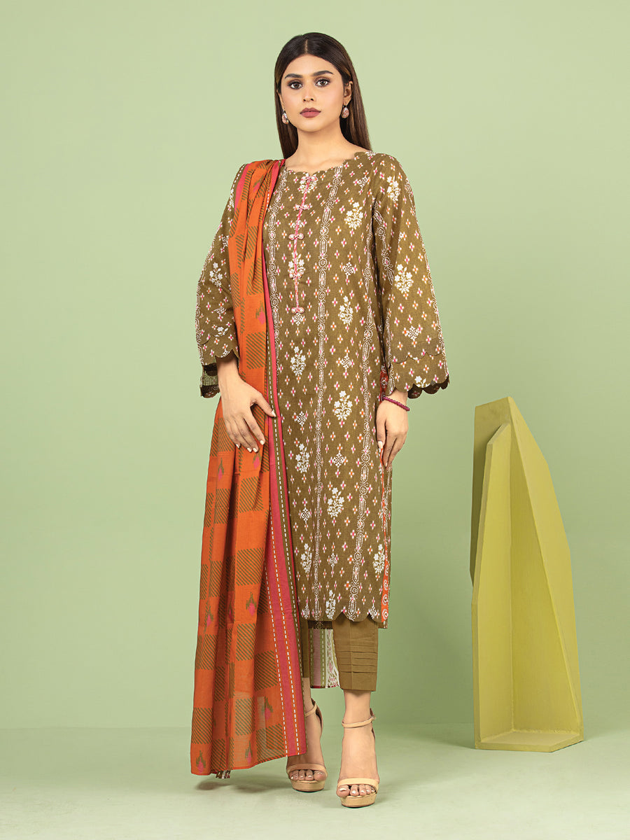 edenrobe Allure Lawn Unstitched Printed 3Pc Suit EWU23A1-26188