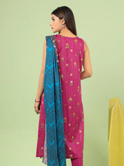 edenrobe Allure Lawn Unstitched Printed 3Pc Suit EWU23A1-26189