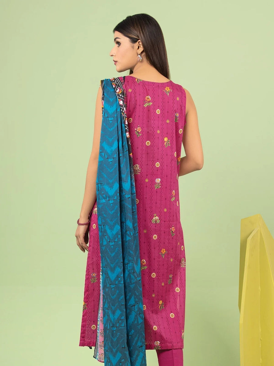 edenrobe Allure Lawn Unstitched Printed 3Pc Suit EWU23A1-26189