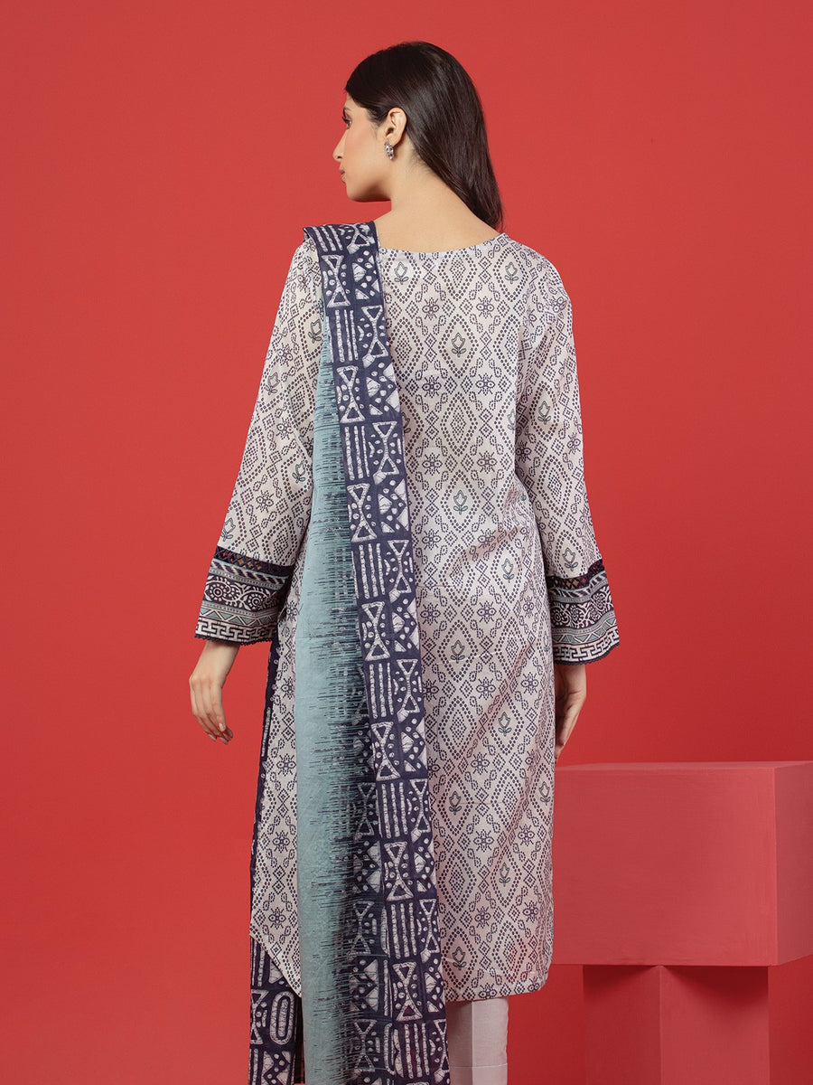 edenrobe Allure Lawn Unstitched Printed 3Pc Suit EWU23A1-26192