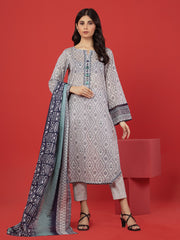 edenrobe Allure Lawn Unstitched Printed 3Pc Suit EWU23A1-26192