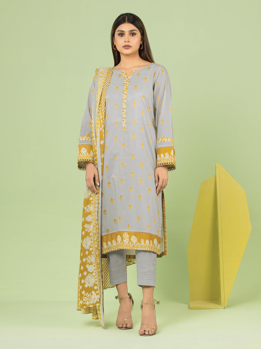 edenrobe Allure Lawn Unstitched Printed 3Pc Suit EWU23A1-26194