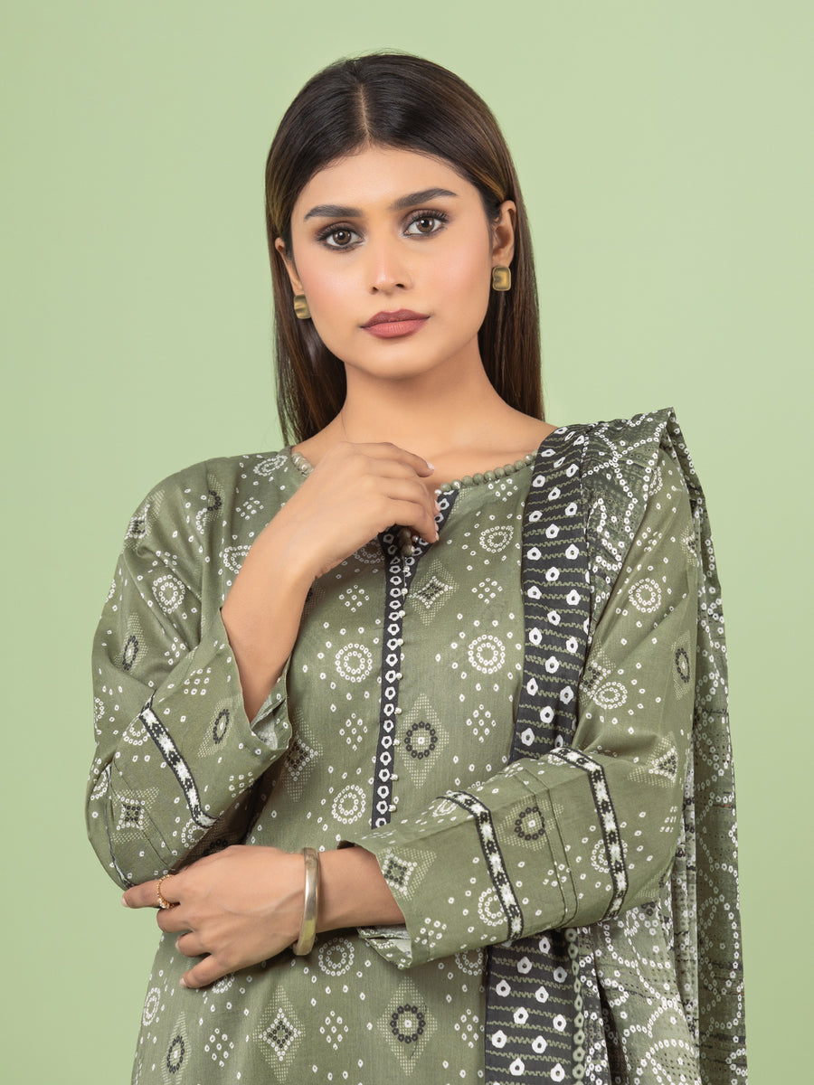 edenrobe Allure Lawn Unstitched Printed 3Pc Suit EWU23A1-26196
