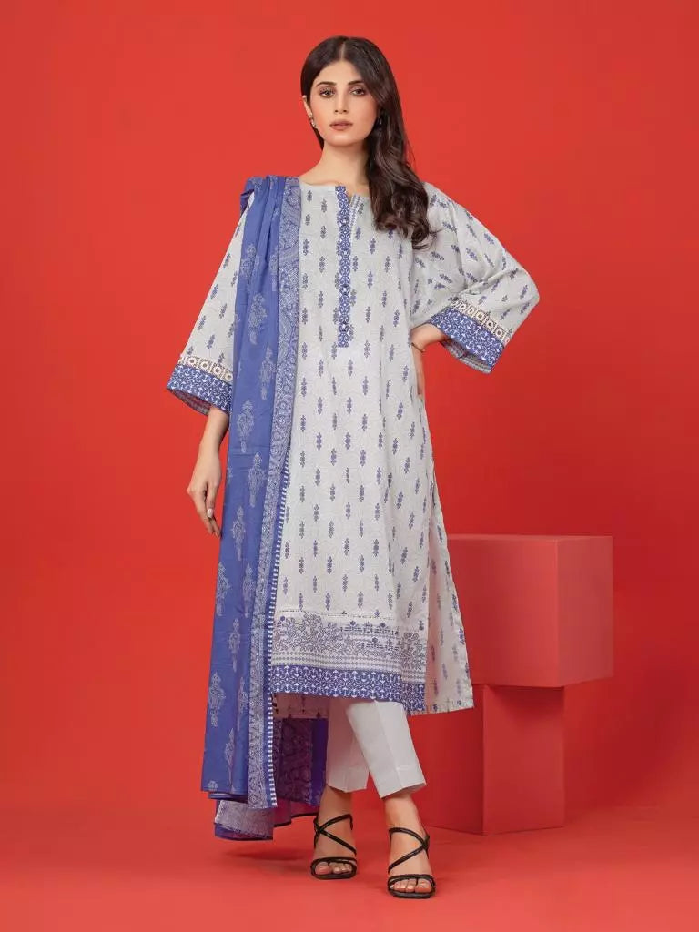 edenrobe Allure Lawn Unstitched Printed 3Pc Suit EWU23A1-26201