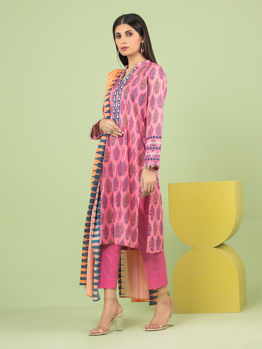 edenrobe Allure Lawn Unstitched Printed 3Pc Suit EWU23A1-26204