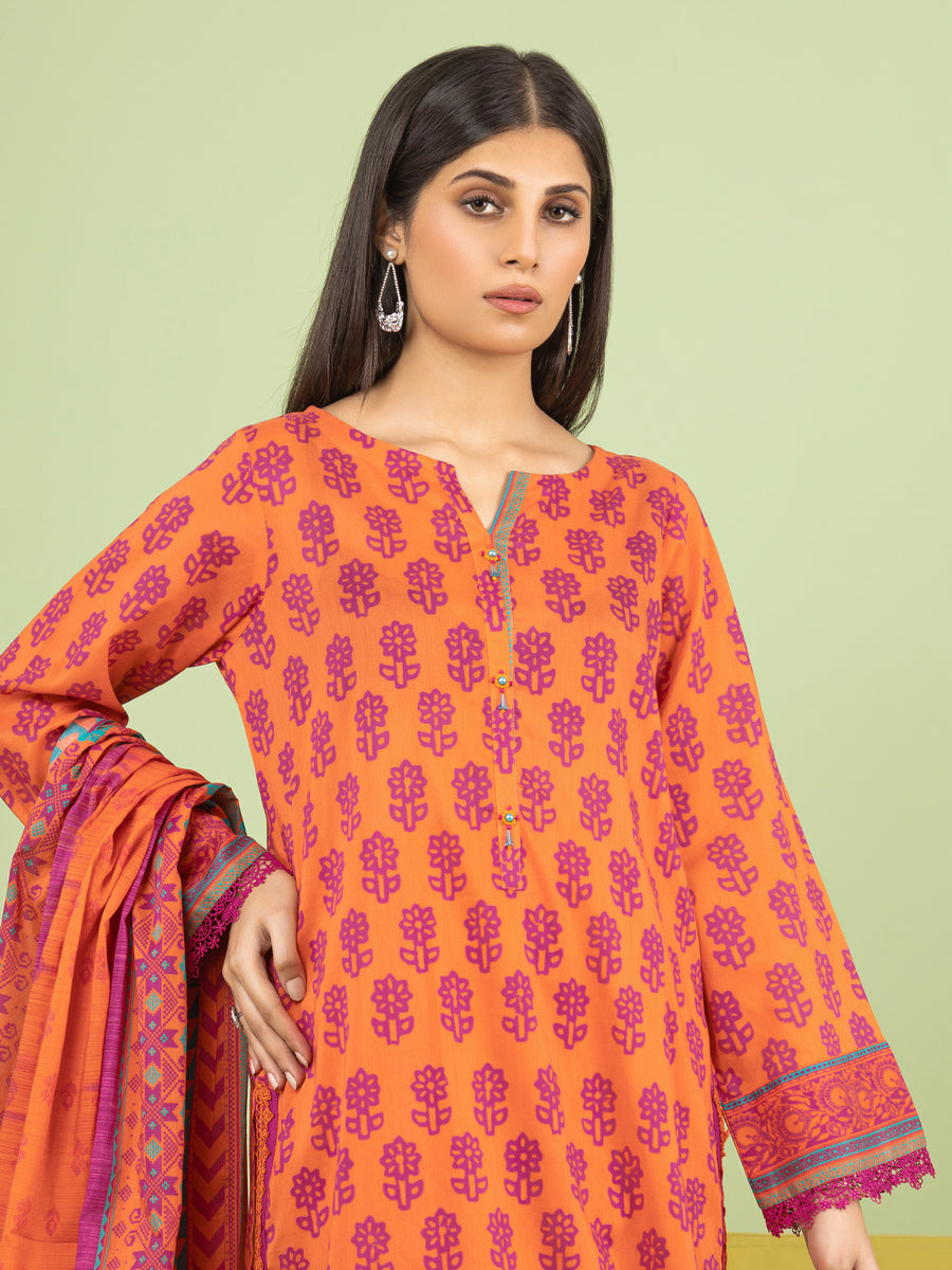 edenrobe Allure Lawn Unstitched Printed 3Pc Suit EWU23A1-26207