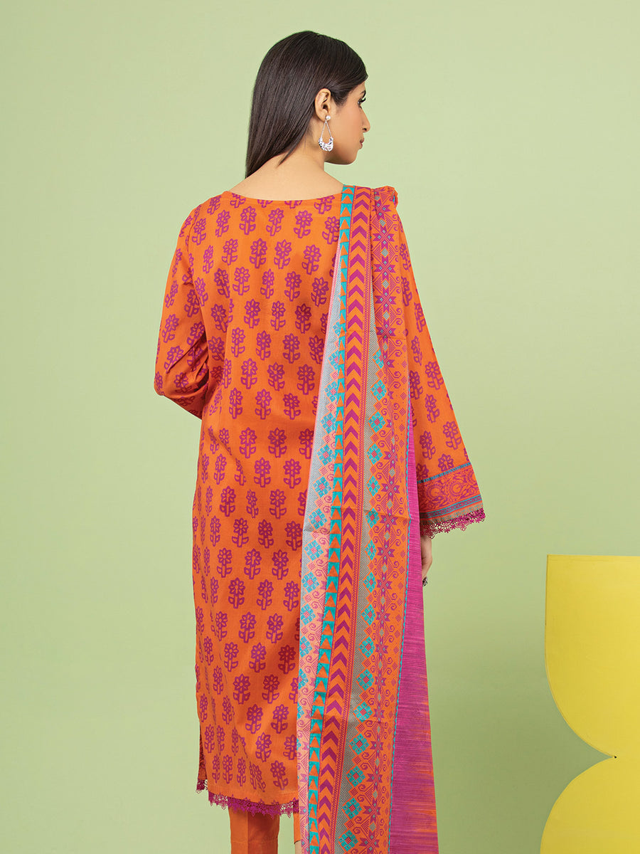 edenrobe Allure Lawn Unstitched Printed 3Pc Suit EWU23A1-26207