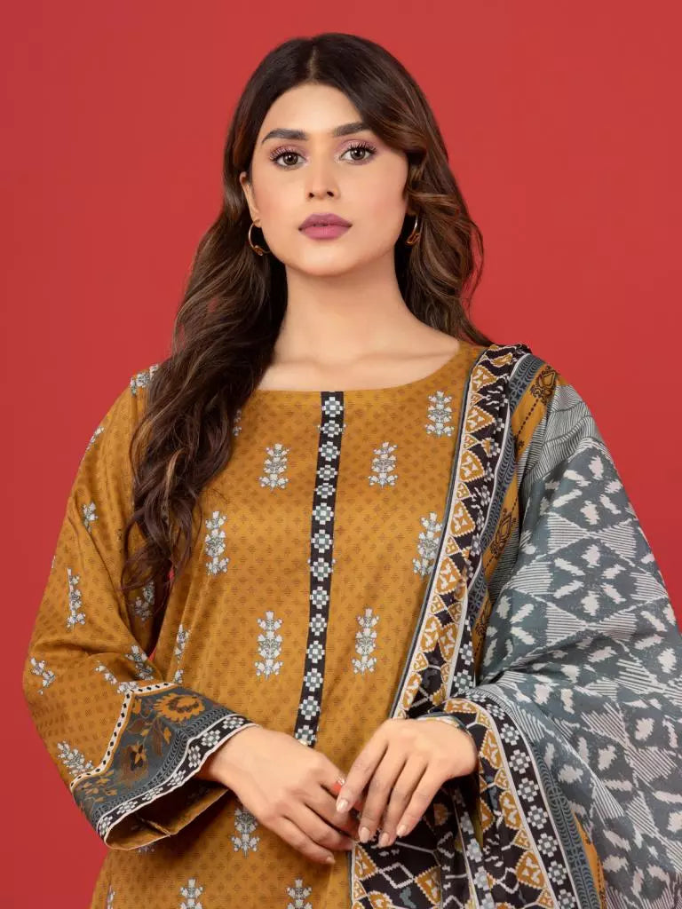 edenrobe Allure Lawn Unstitched Printed 3Pc Suit EWU23A1-26208