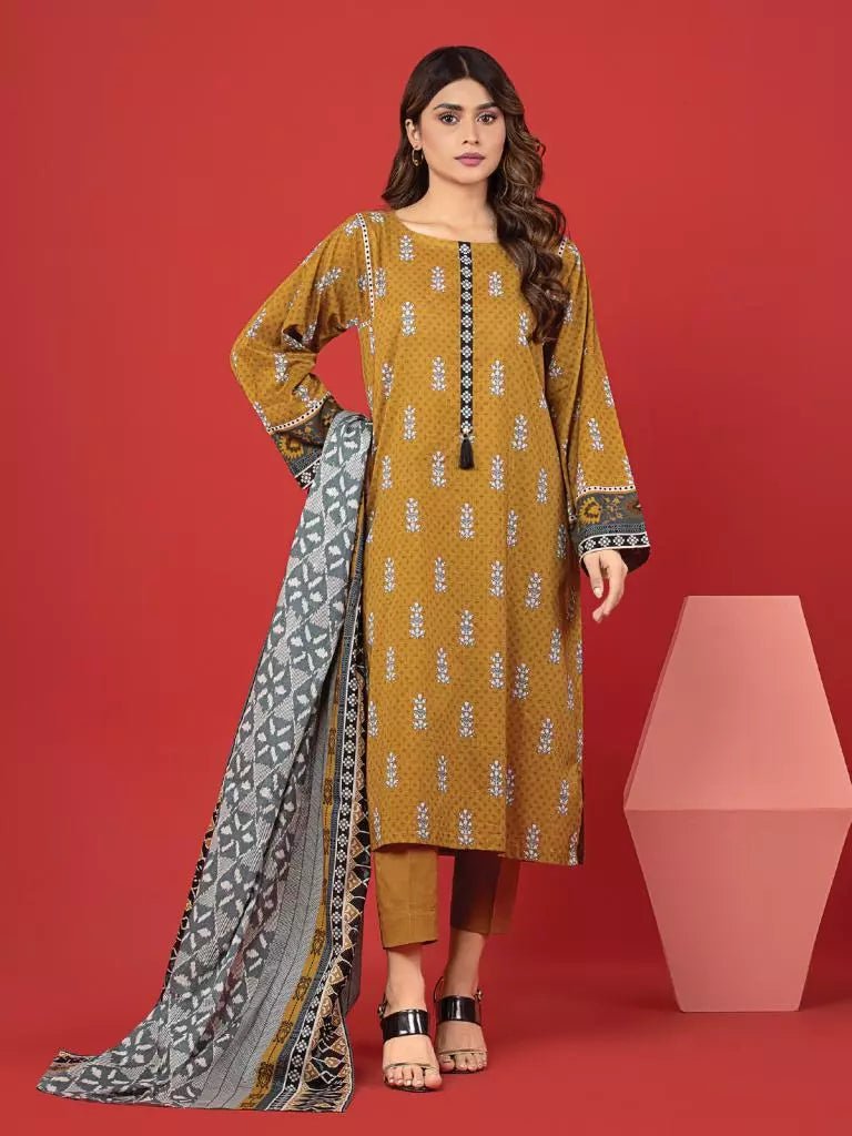 edenrobe Allure Lawn Unstitched Printed 3Pc Suit EWU23A1-26208