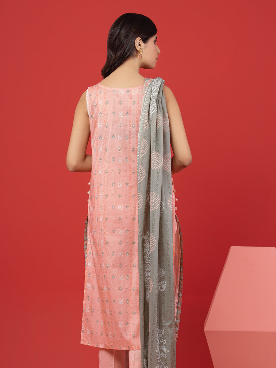 edenrobe Allure Lawn Unstitched Printed 3Pc Suit EWU23A1-26213
