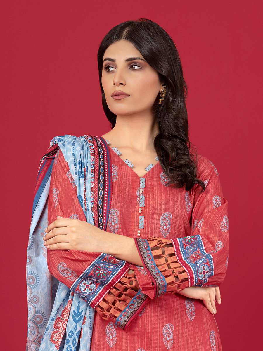 edenrobe Allure Lawn Unstitched Printed 3Pc Suit EWU23A1-26214