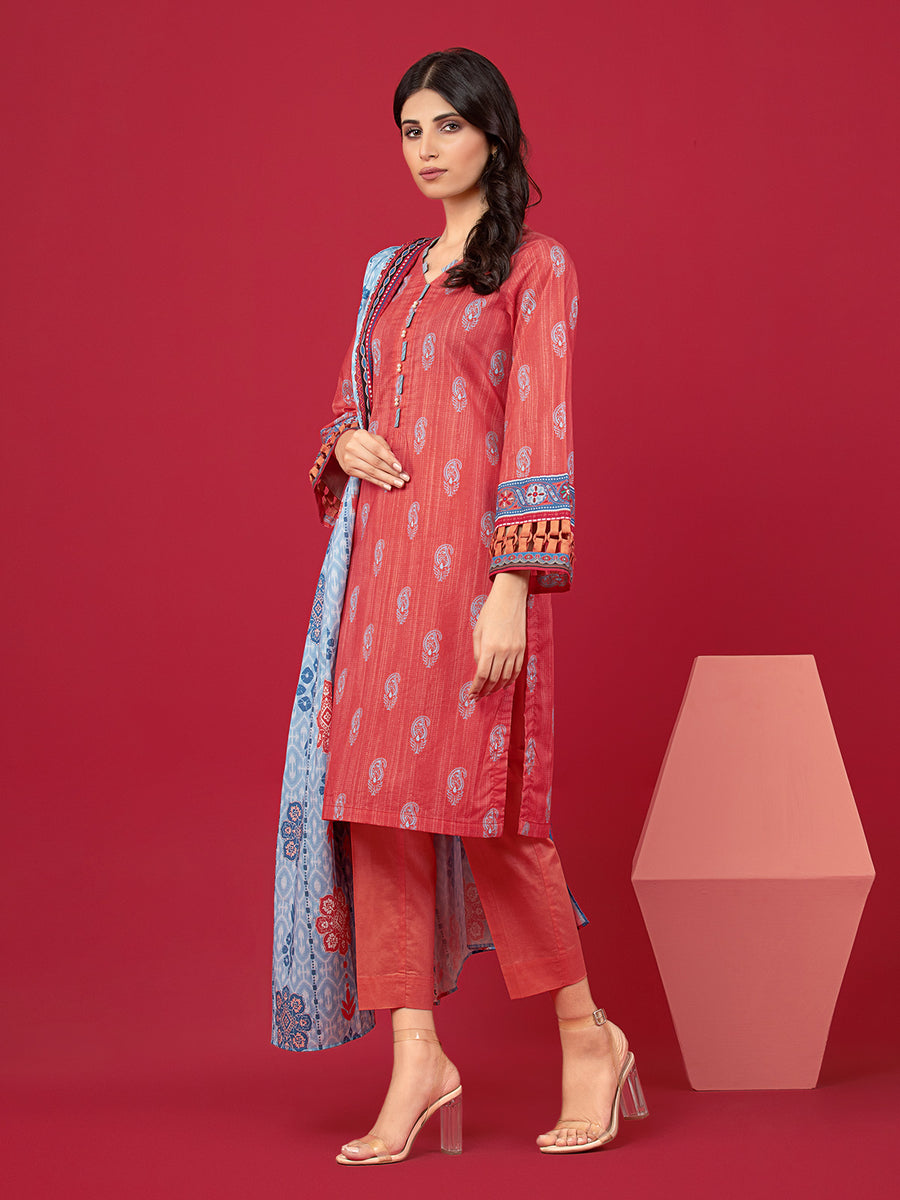 edenrobe Allure Lawn Unstitched Printed 3Pc Suit EWU23A1-26214