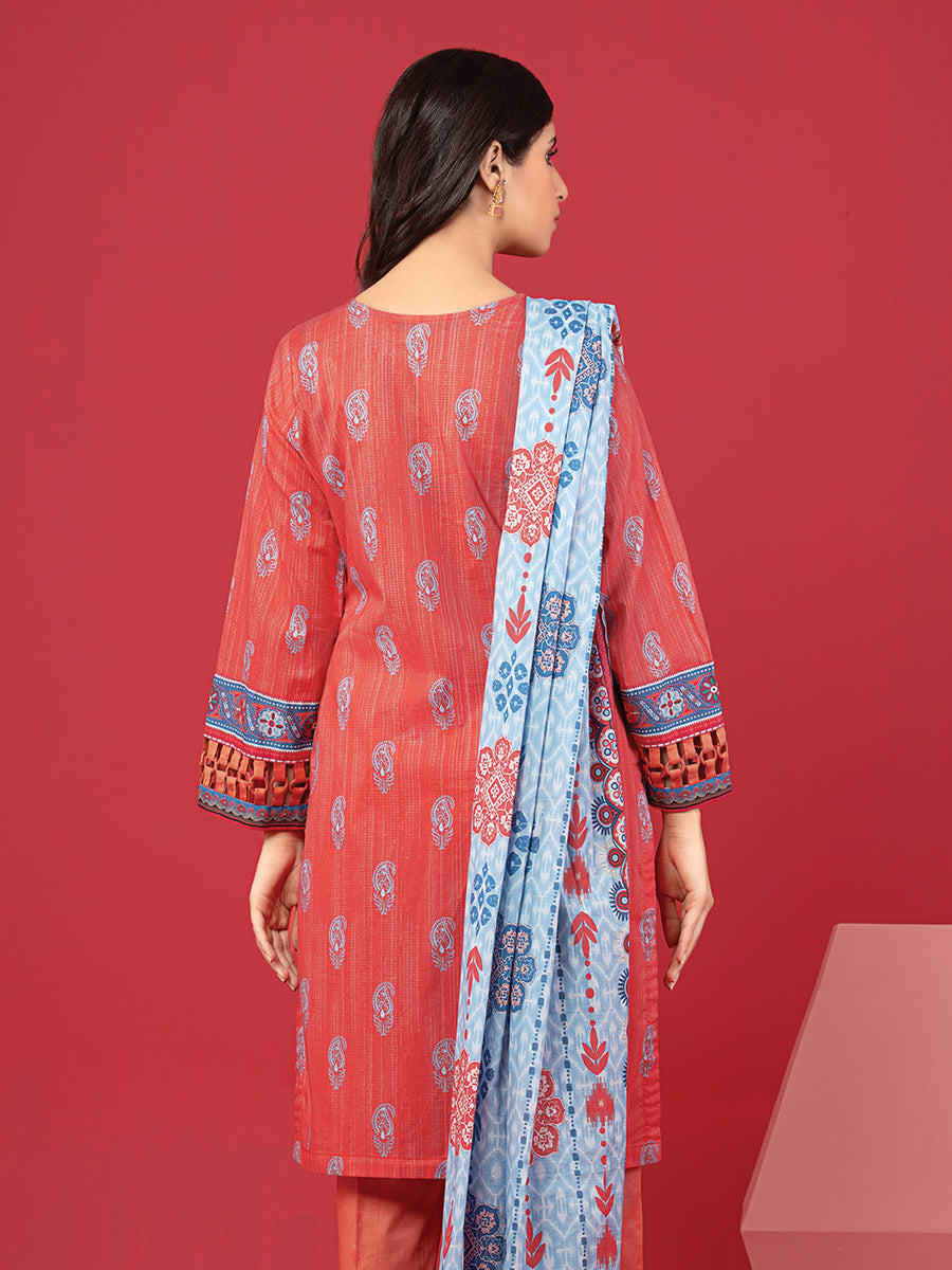 edenrobe Allure Lawn Unstitched Printed 3Pc Suit EWU23A1-26214
