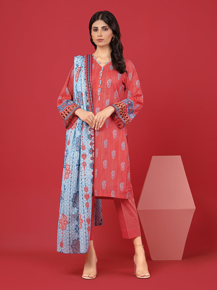 edenrobe Allure Lawn Unstitched Printed 3Pc Suit EWU23A1-26214