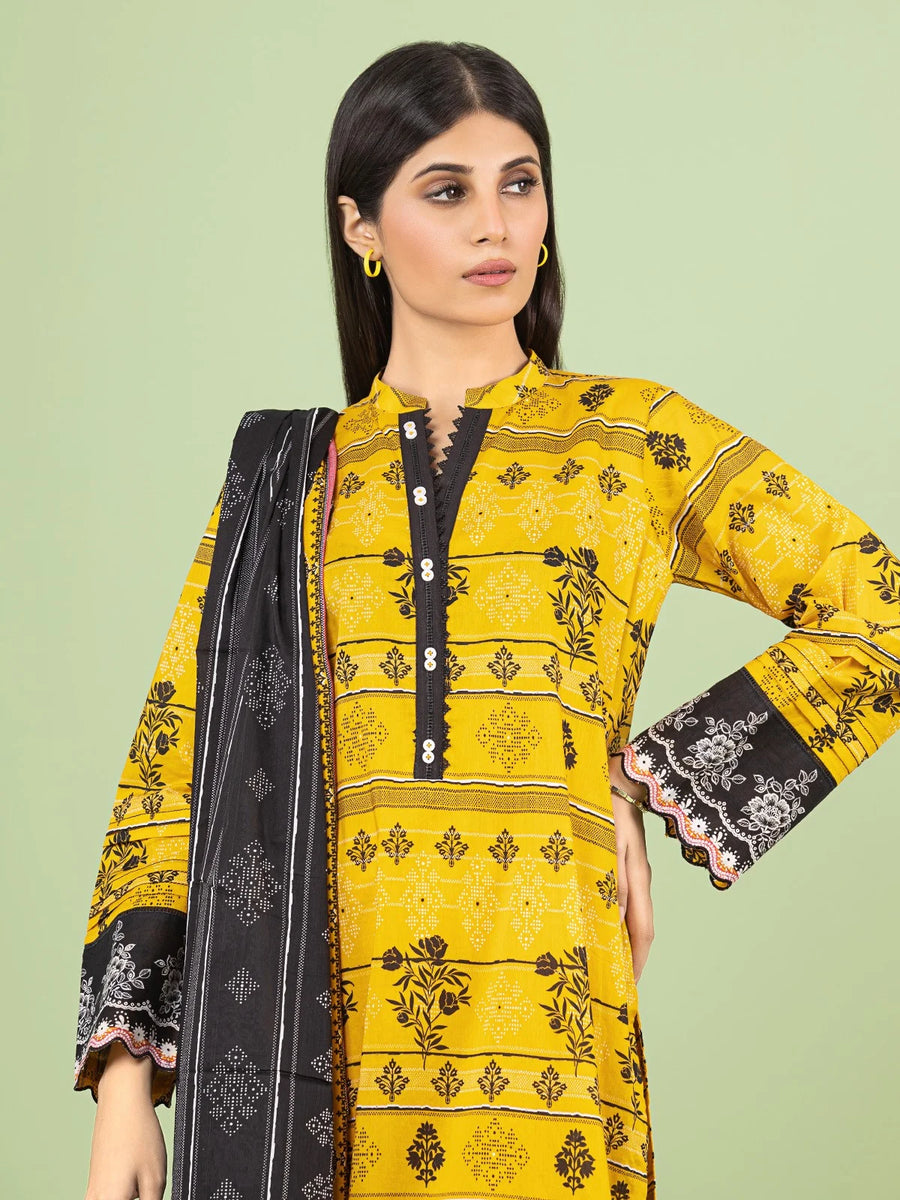edenrobe Allure Lawn Unstitched Printed 3Pc Suit EWU23A1-26235