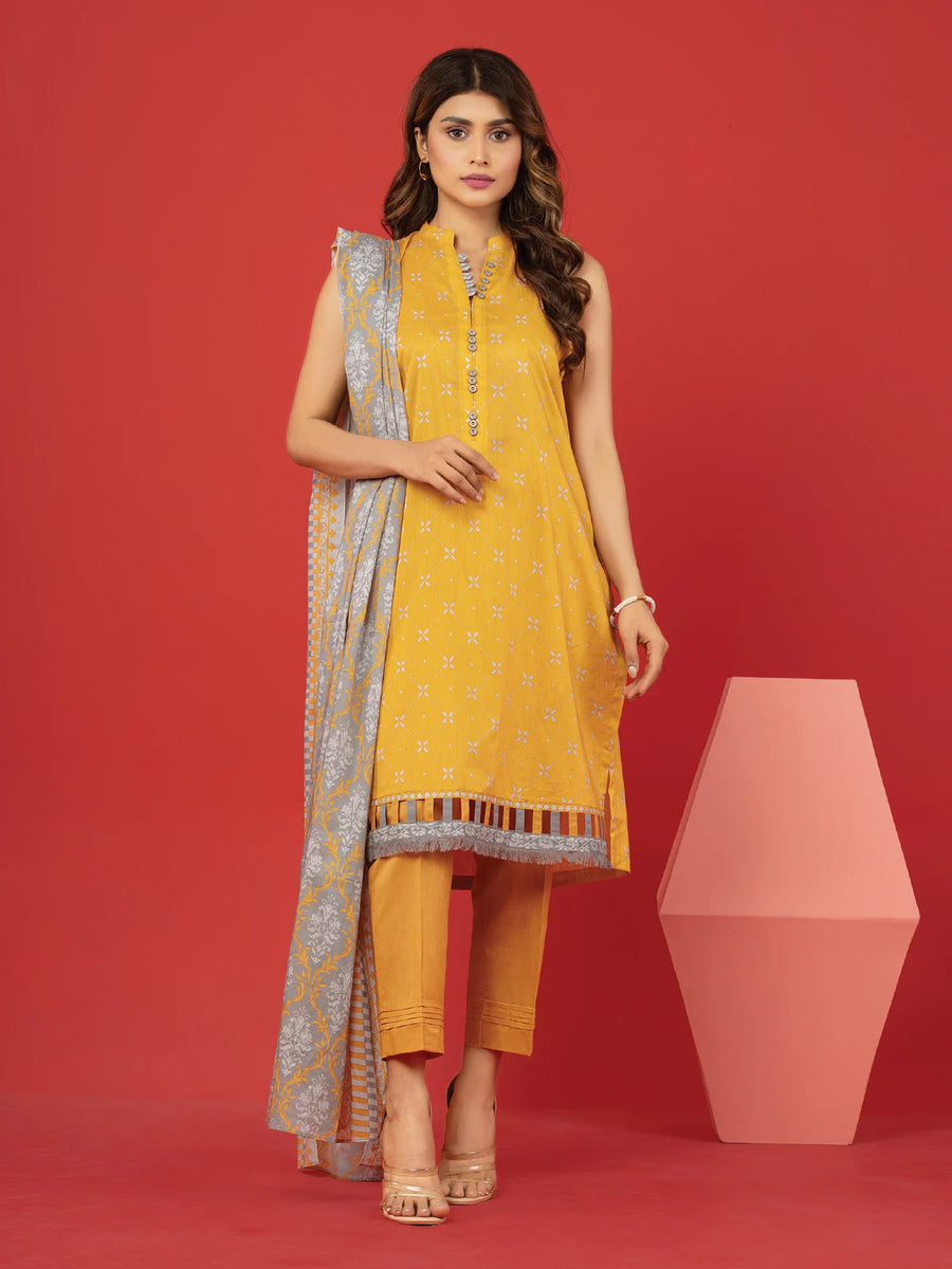 edenrobe Allure Lawn Unstitched Printed 3Pc Suit EWU23A1-26237