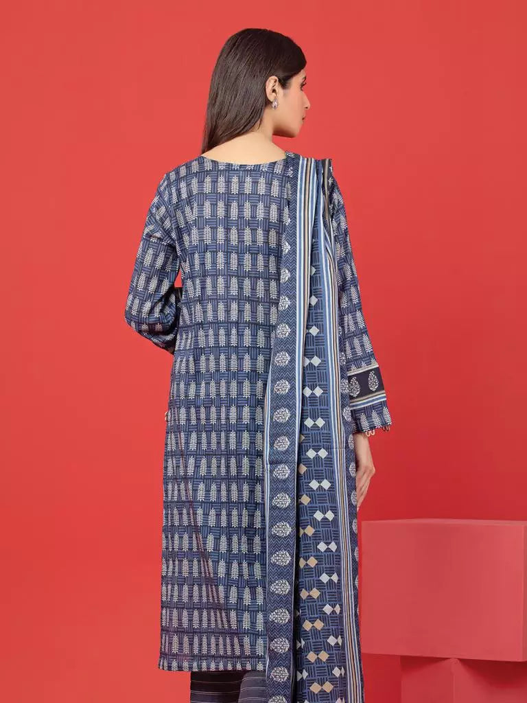 edenrobe Allure Lawn Unstitched Printed 3Pc Suit EWU23A1-26342