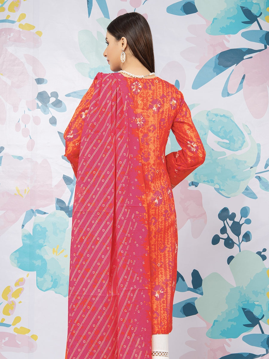 edenrobe Allure Lawn Unstitched Printed 3Pc Suit EWU23A1-26359