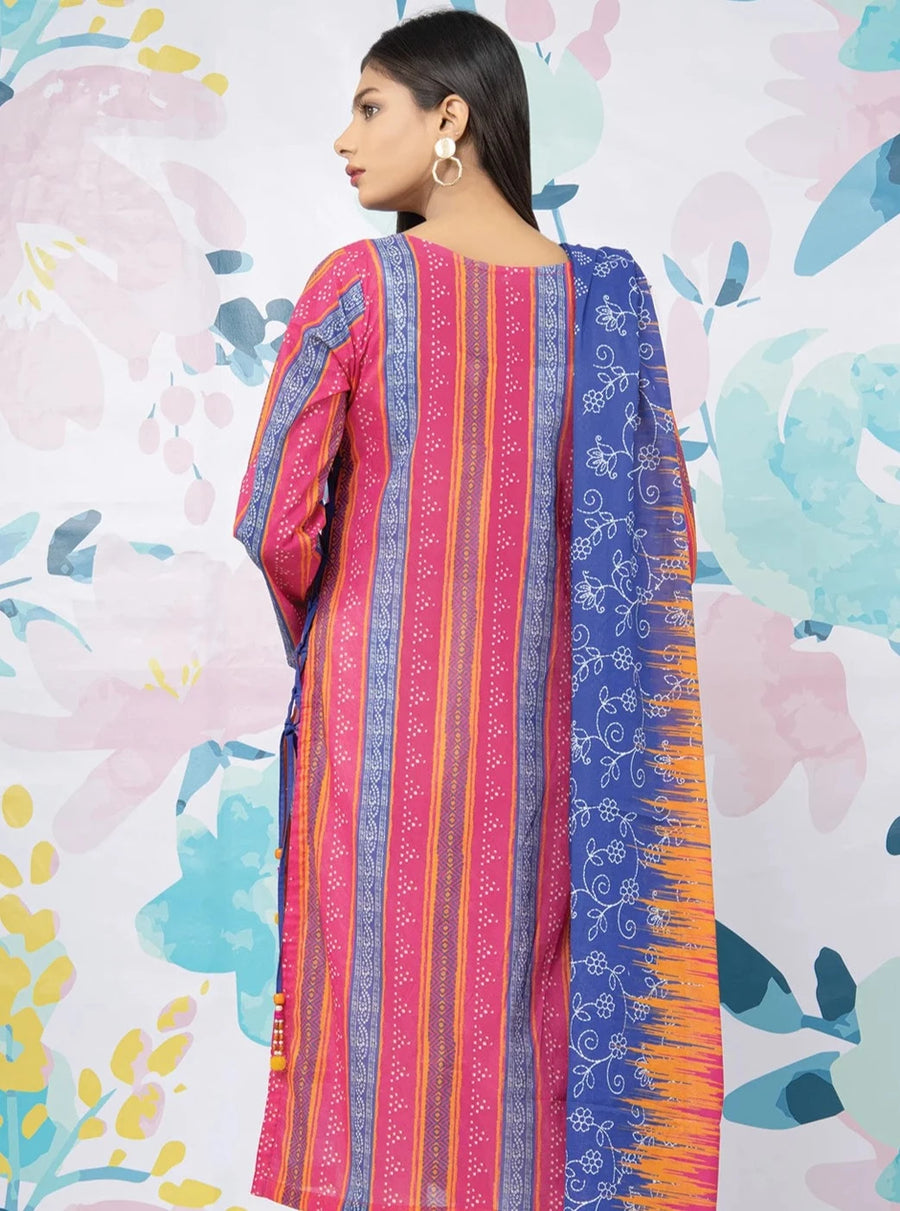 edenrobe Allure Lawn Unstitched Printed 3Pc Suit EWU23A1-26362