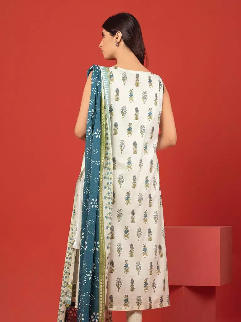 edenrobe Allure Lawn Unstitched Printed 3Pc Suit EWU23A1-26384