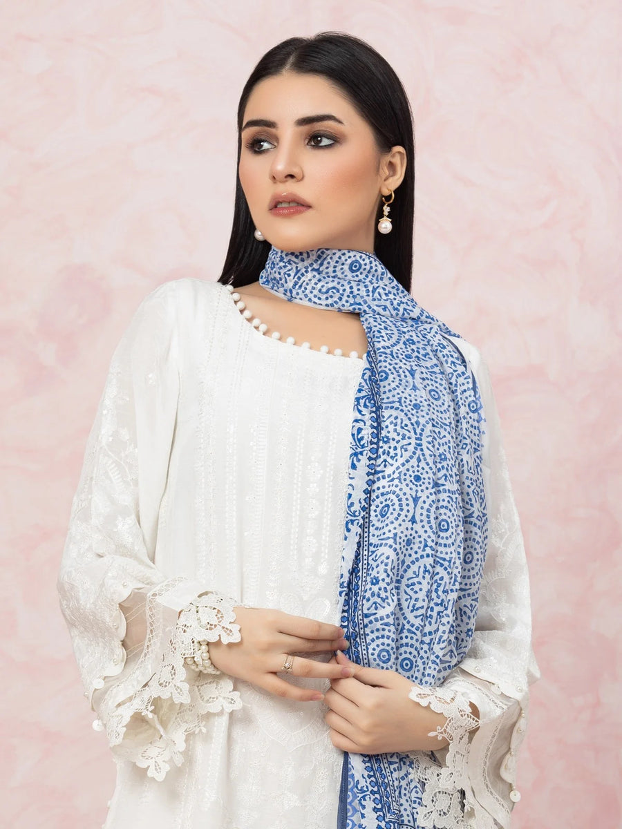 edenrobe Premium Festive Unstitched Raw Silk 3Pc Suit EWU23V16-26659