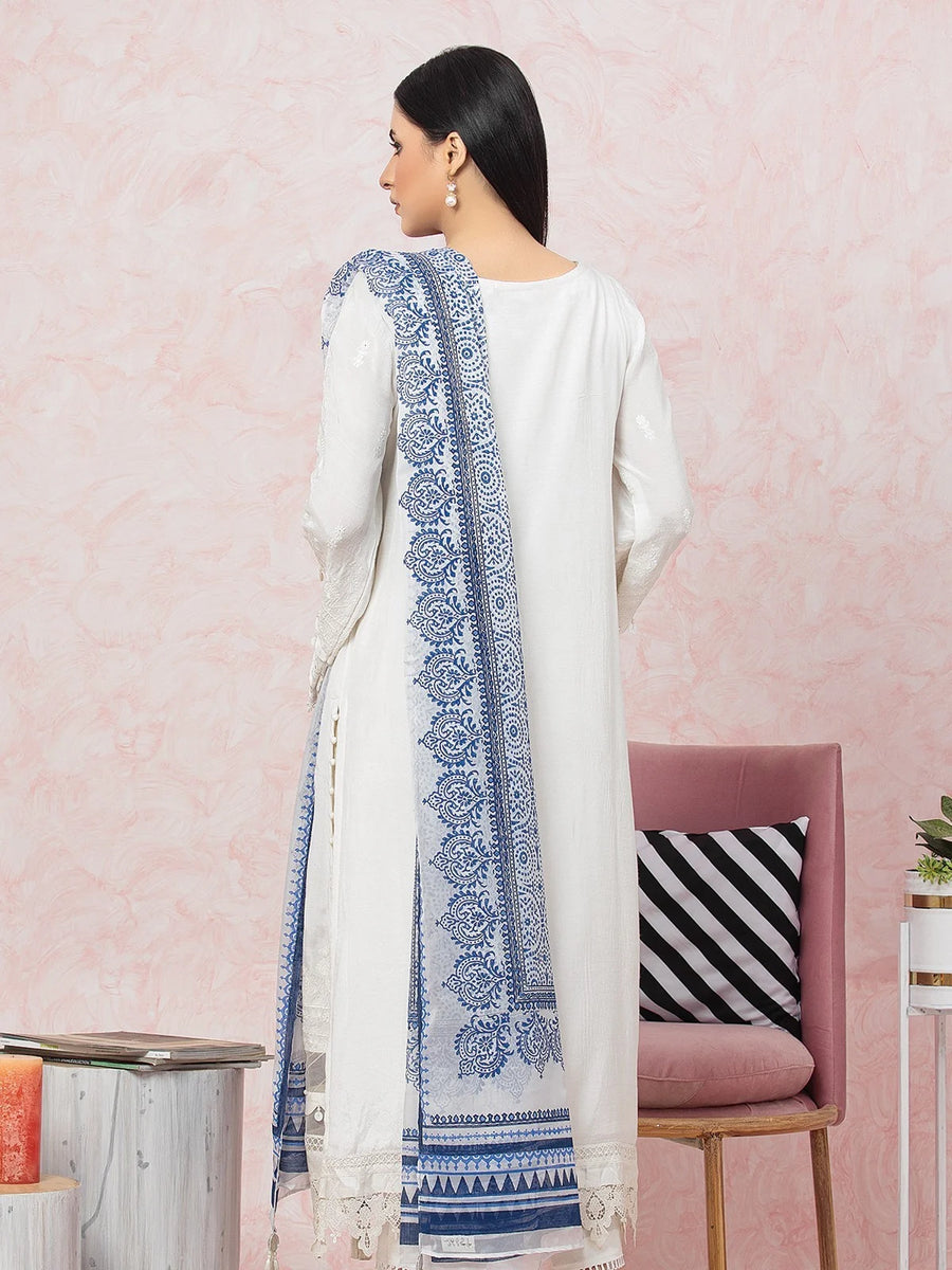 edenrobe Premium Festive Unstitched Raw Silk 3Pc Suit EWU23V16-26659