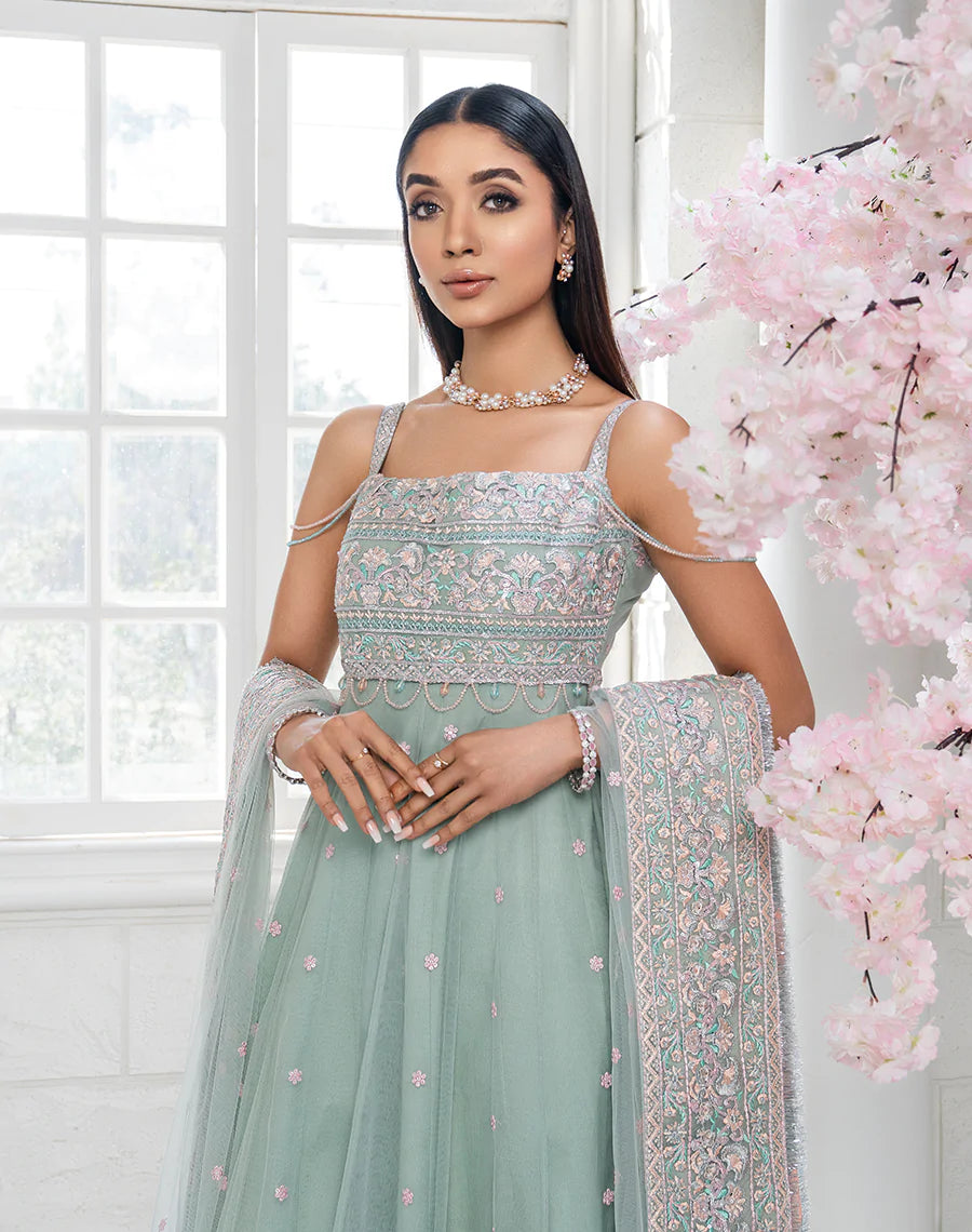 HemStitch Luxury Unstitched Embroidered Net 3Pc Suit HL-06 Eloise