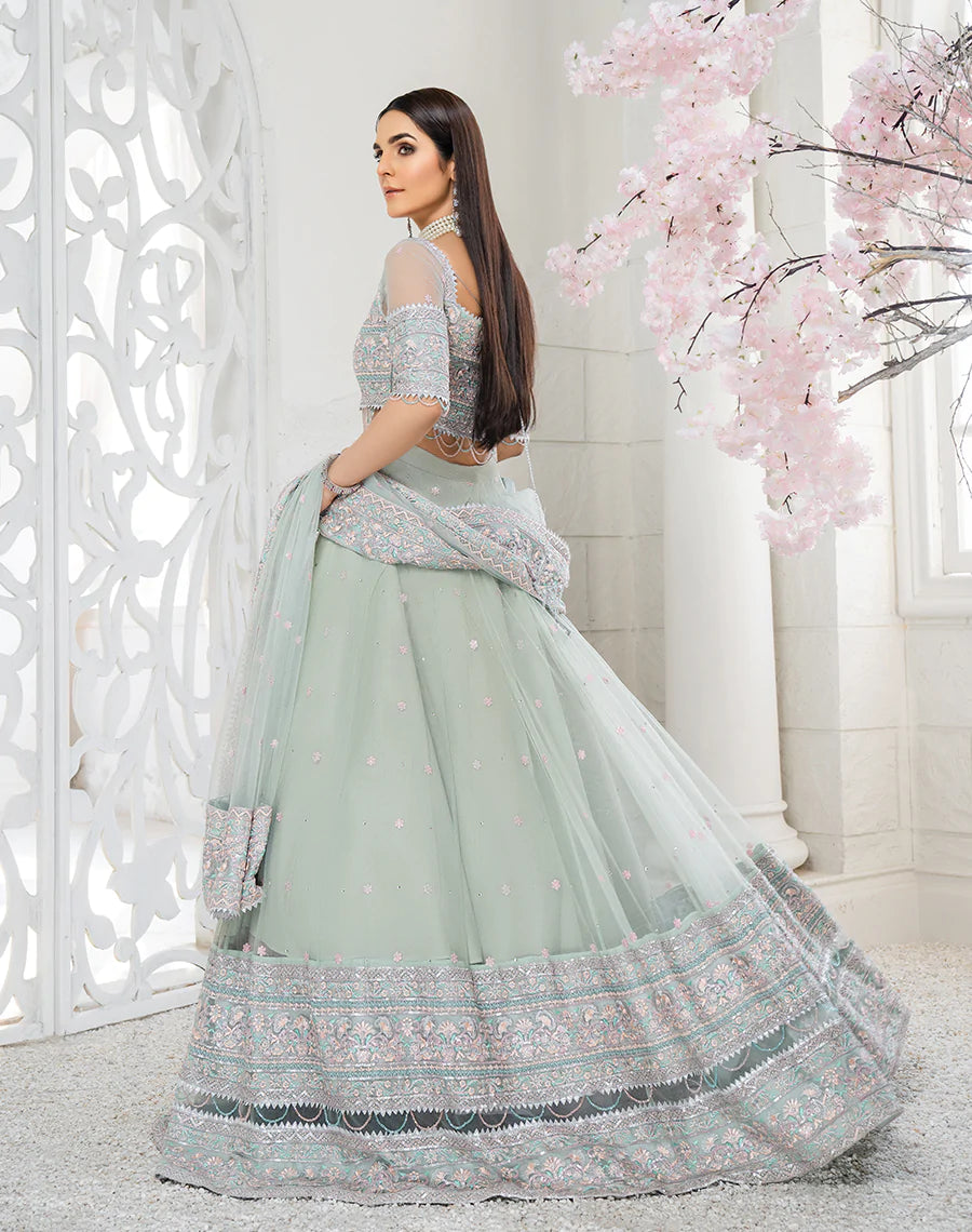 HemStitch Luxury Unstitched Embroidered Net 3Pc Suit HL-06 Eloise