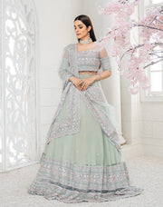 HemStitch Luxury Unstitched Embroidered Net 3Pc Suit HL-06 Eloise