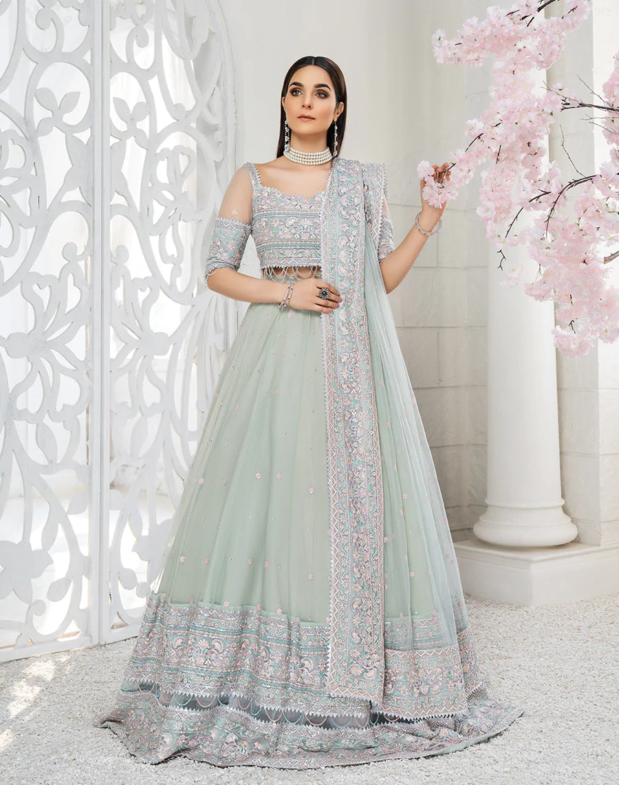 HemStitch Luxury Unstitched Embroidered Net 3Pc Suit HL-06 Eloise