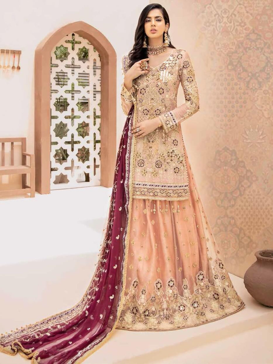 EMAAN ADEEL Elegant Bridal Collection Vol-3 Embroidered 3PC Suit EA-301 - FaisalFabrics.pk