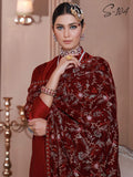 Emaan Adeel Luxury Embroidered Velvet Shawl Edition S-104