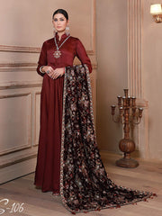 Emaan Adeel Luxury Embroidered Velvet Shawl Edition S-106 - FaisalFabrics.pk