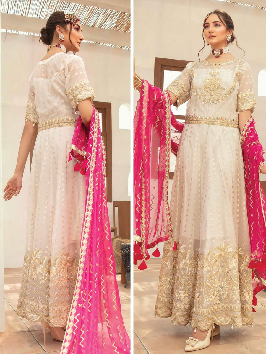 Emaan Adeel Luxury Chiffon Vol-13 Embroidered 3Pc Suit EA-1301 - FaisalFabrics.pk