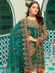 Emaan Adeel Luxury Chiffon Vol-13 Embroidered 3Pc Suit EA-1307 - FaisalFabrics.pk